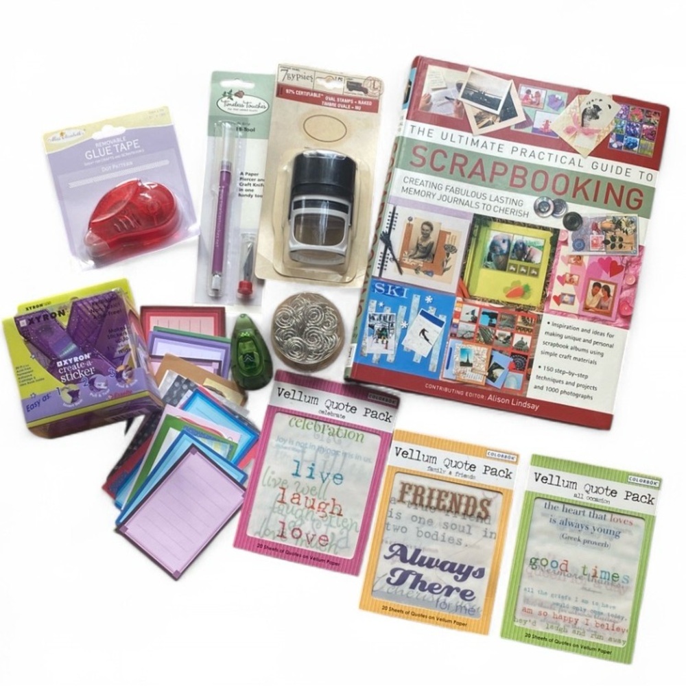 Junk Journal Starter Kit Scrapbook Craft Bundle Tools + Paper DIY Set